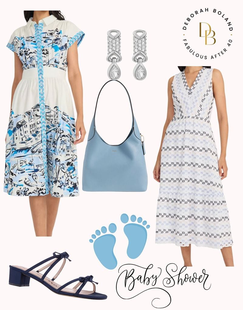 Baby Shower guest dresses Baby Shower guest dresses blue and white