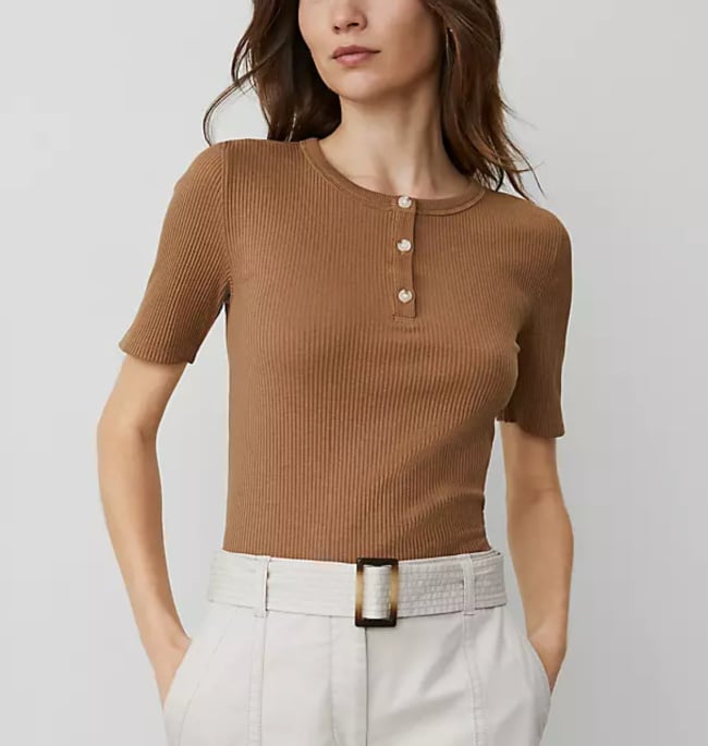 bran ribbed sweater