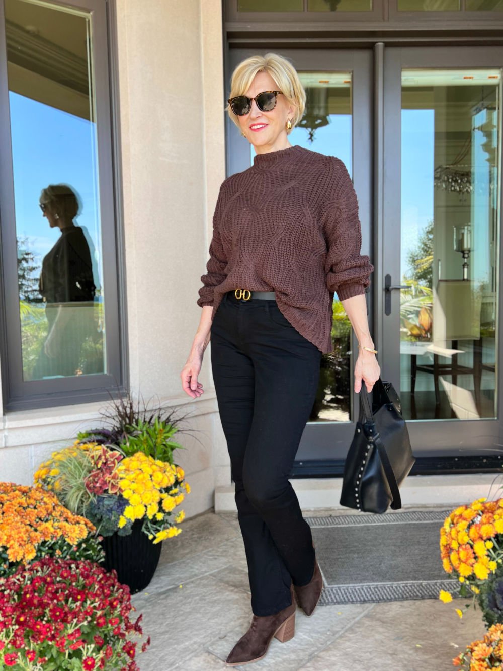 brown sweater Boots to Wear With Jeans