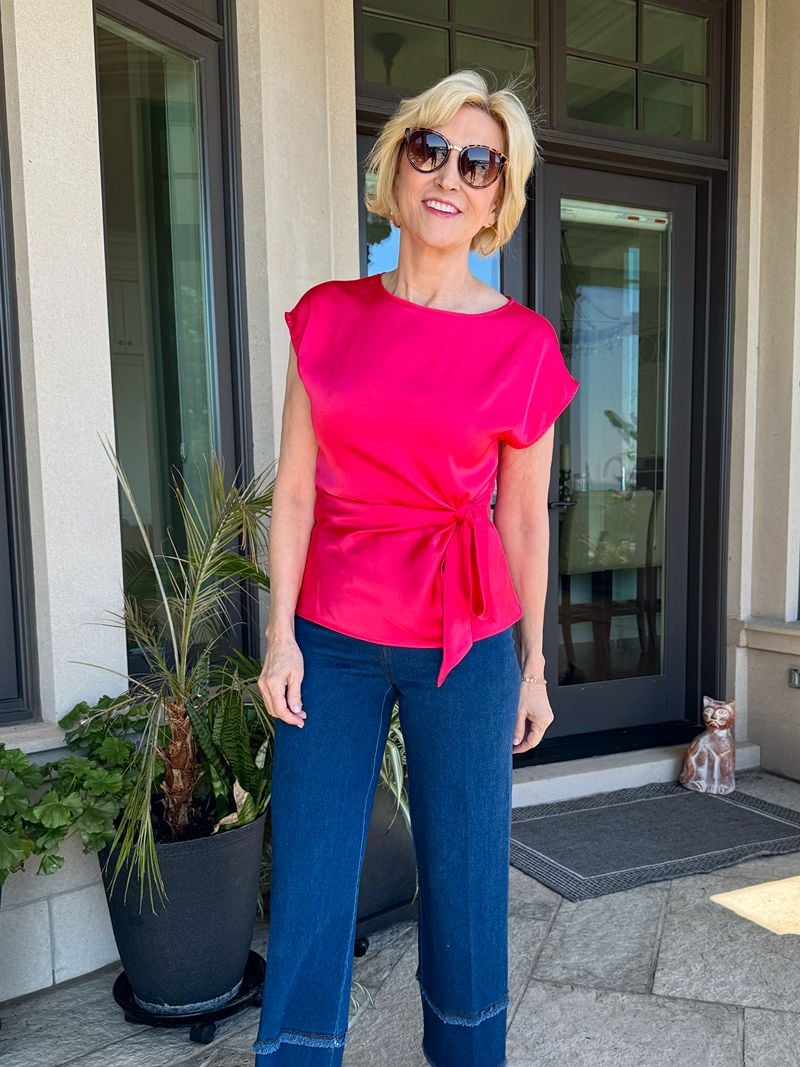 satin wrap blouse coral satin wrap blouse