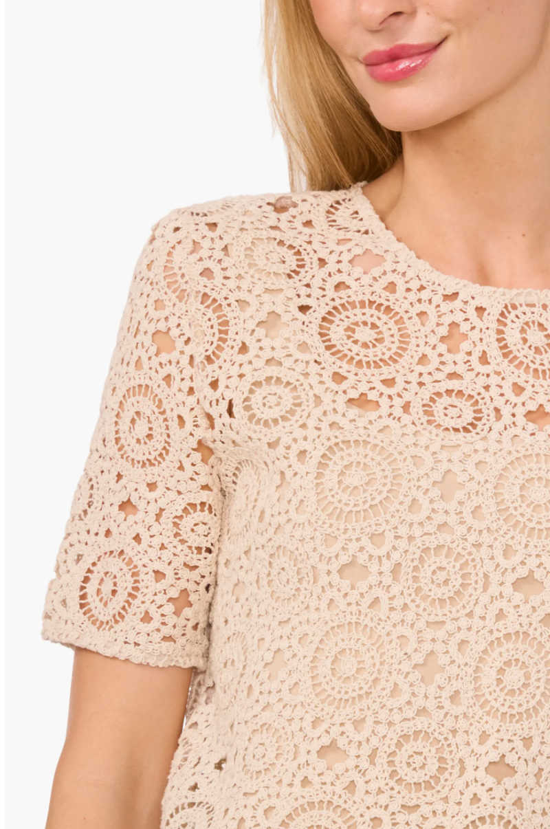 crochet top with camisole crochet top with camisole