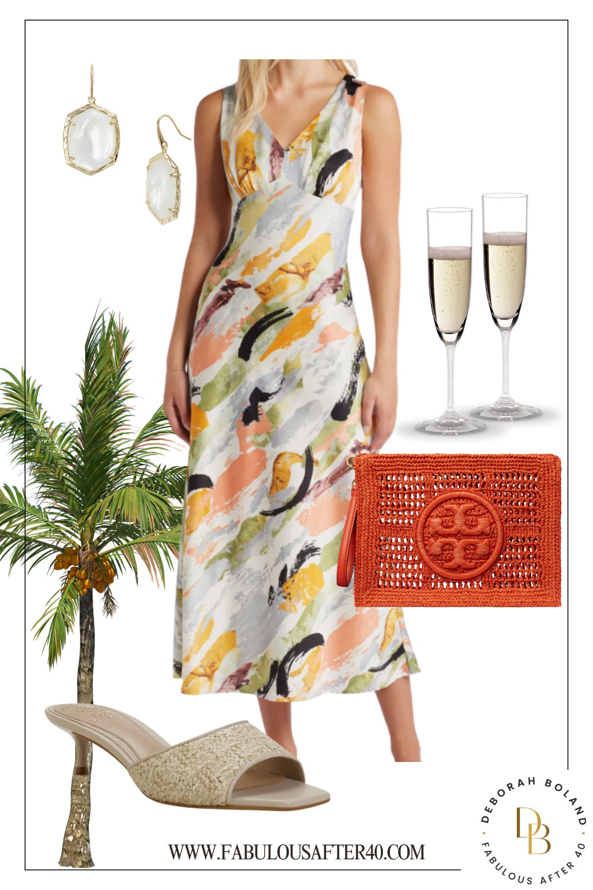 abstract midi dress for beach wedding