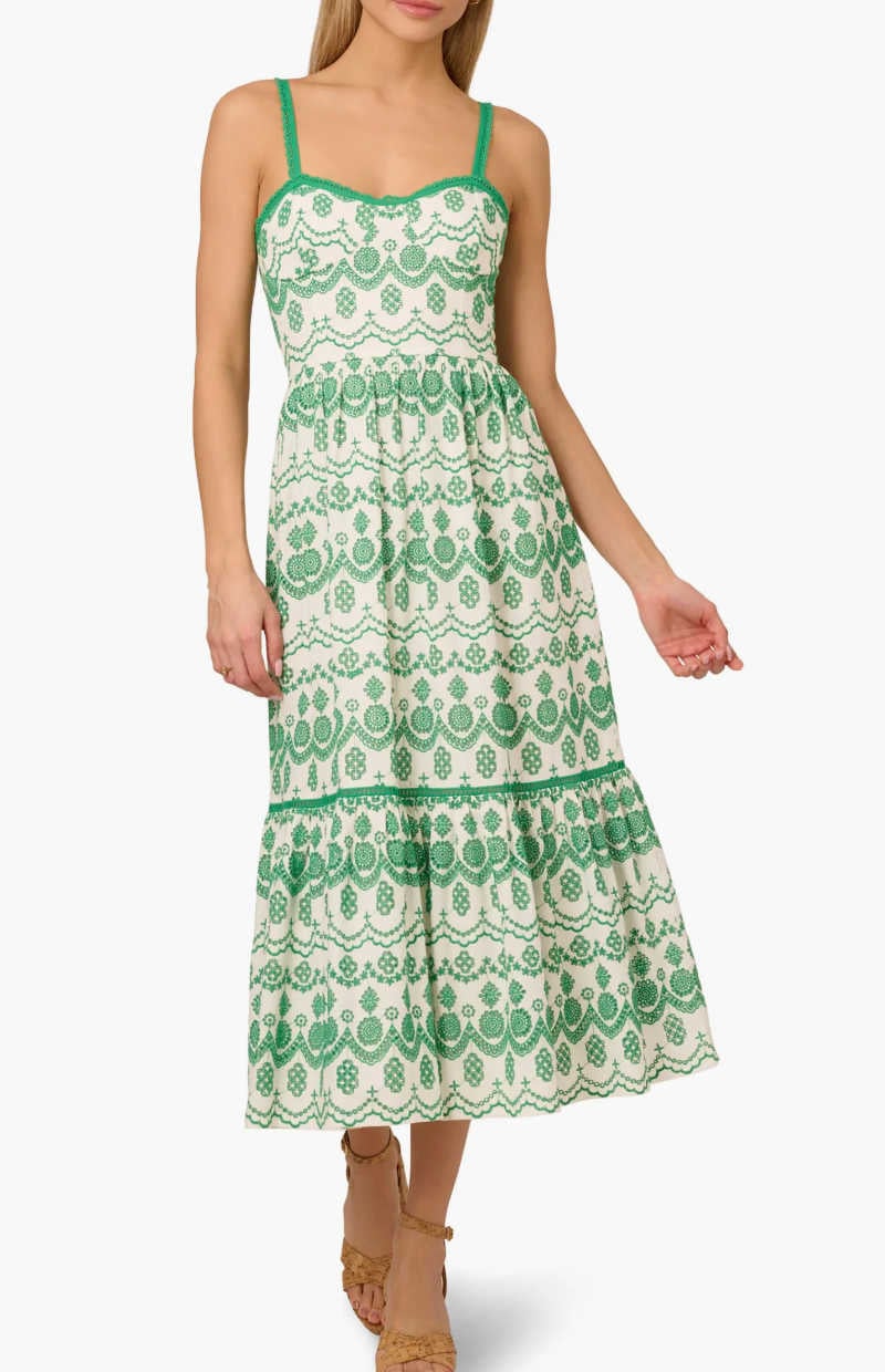 green sundress for baby shower