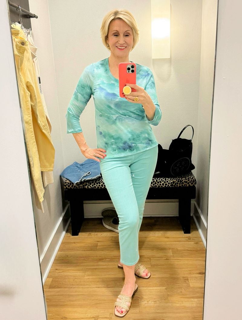 green tee green capris green tee green capris