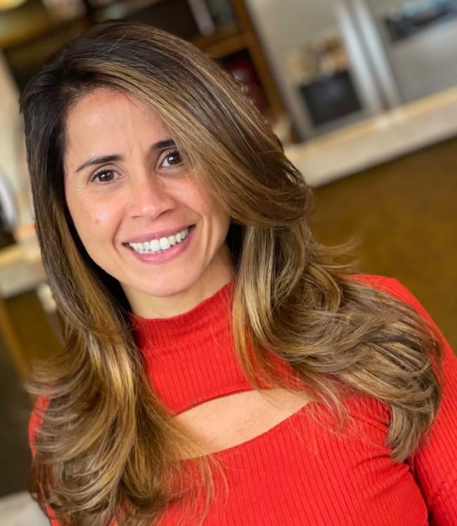 hair trends long layered cut with a side part