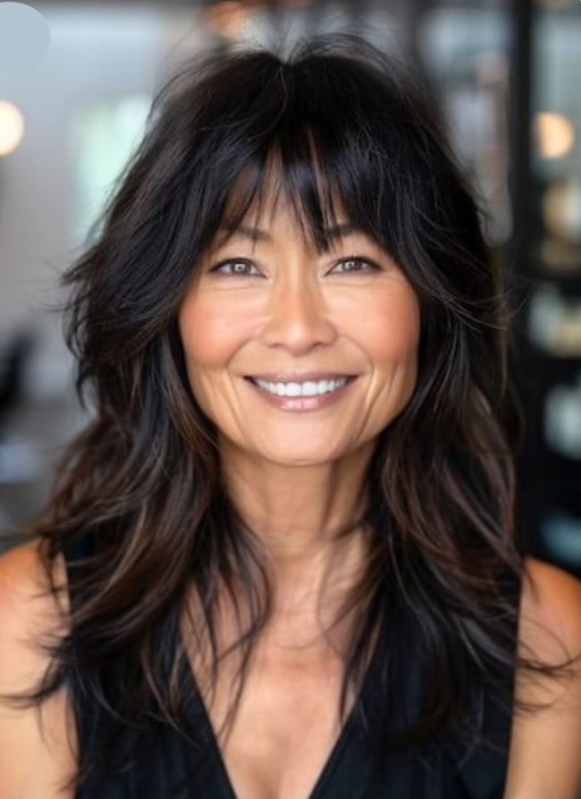 hair trends long styled shag