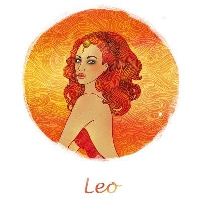 Illustration of leo zodiac sign as a beautiful girl