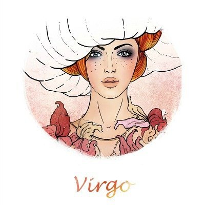 Illustration of virgo zodiac sign as a beautiful girl