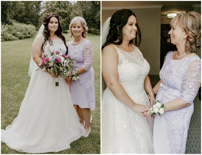 Laurie wearing lavender Mother of the Bride dress