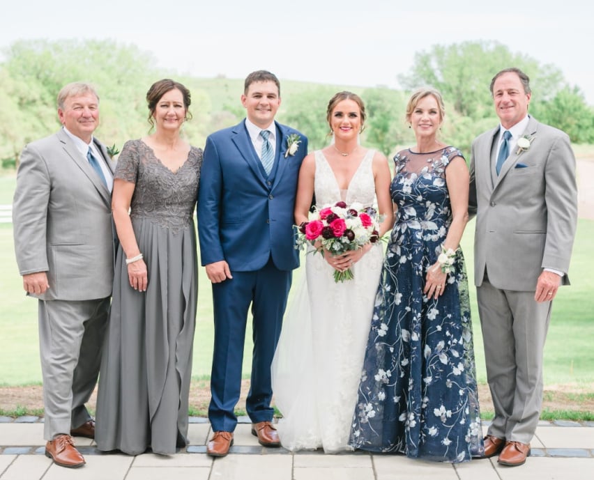 mother of the bride embroidered navy gown