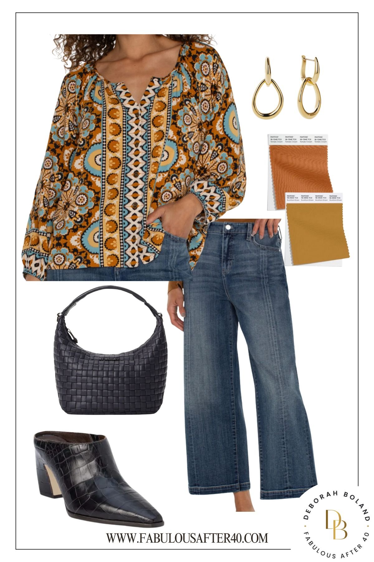 boho blouse in fall 2024 colors with jeans