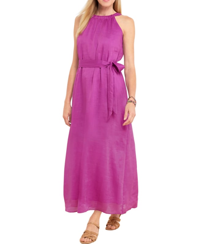 purple halter maxi dress Petite summer dress purple halter maxi dress with belted waist