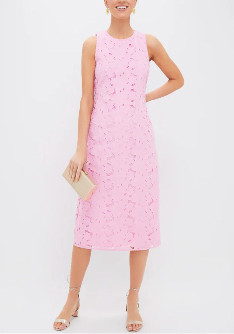 Fabulous After 40 shares an pink Eyelet Midi Dress 