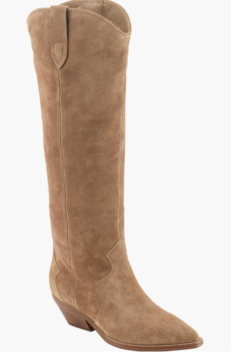 tall suede cowboy boots