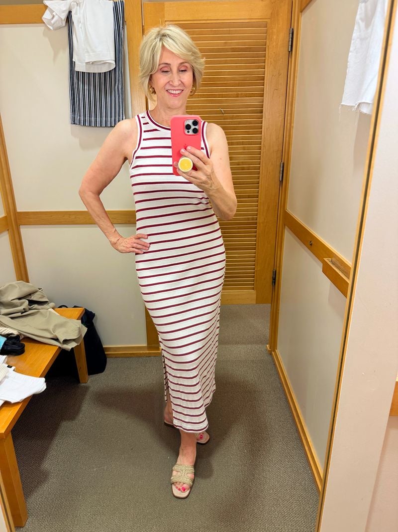 tshirt dress burgundy and white