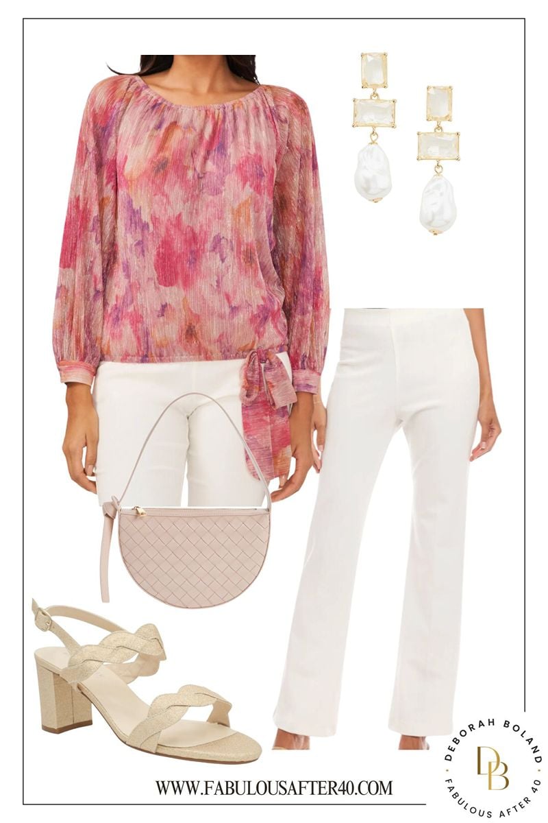 Valentines Day pink Floral Top Pretty Pink Valentine's Day Outfit Ideas