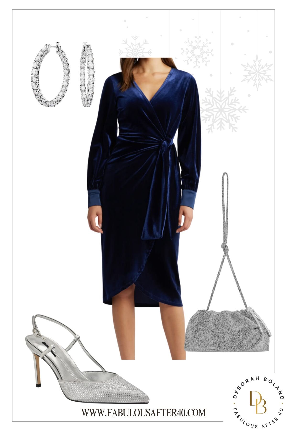 Velvet Wrap dress - Navy Blue