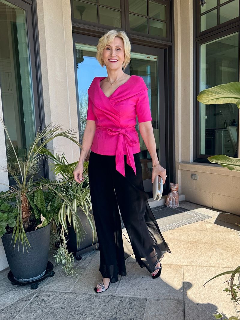 Fuchsia Wrap Top and Chiffon Pants Fuchsia Wrap Top and Chiffon Pants