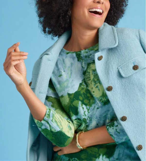 Winter Date Outfit Floral Cashmere Sweater