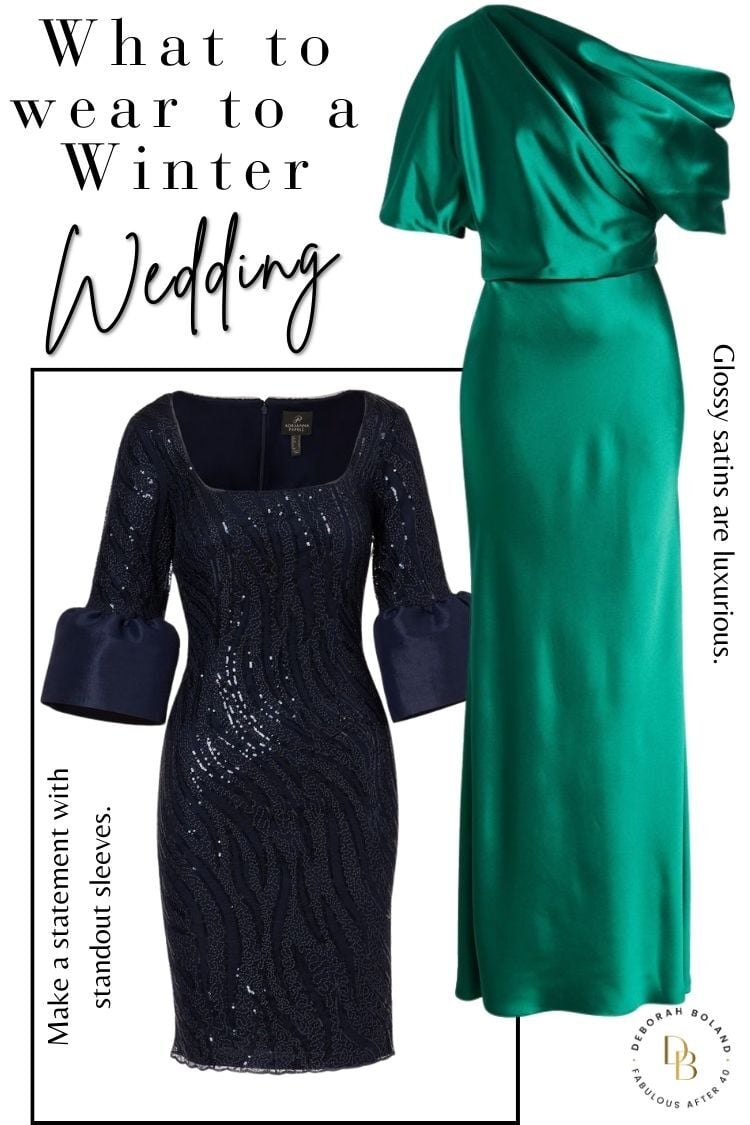winter wedding guest attire - jewel toned dresses