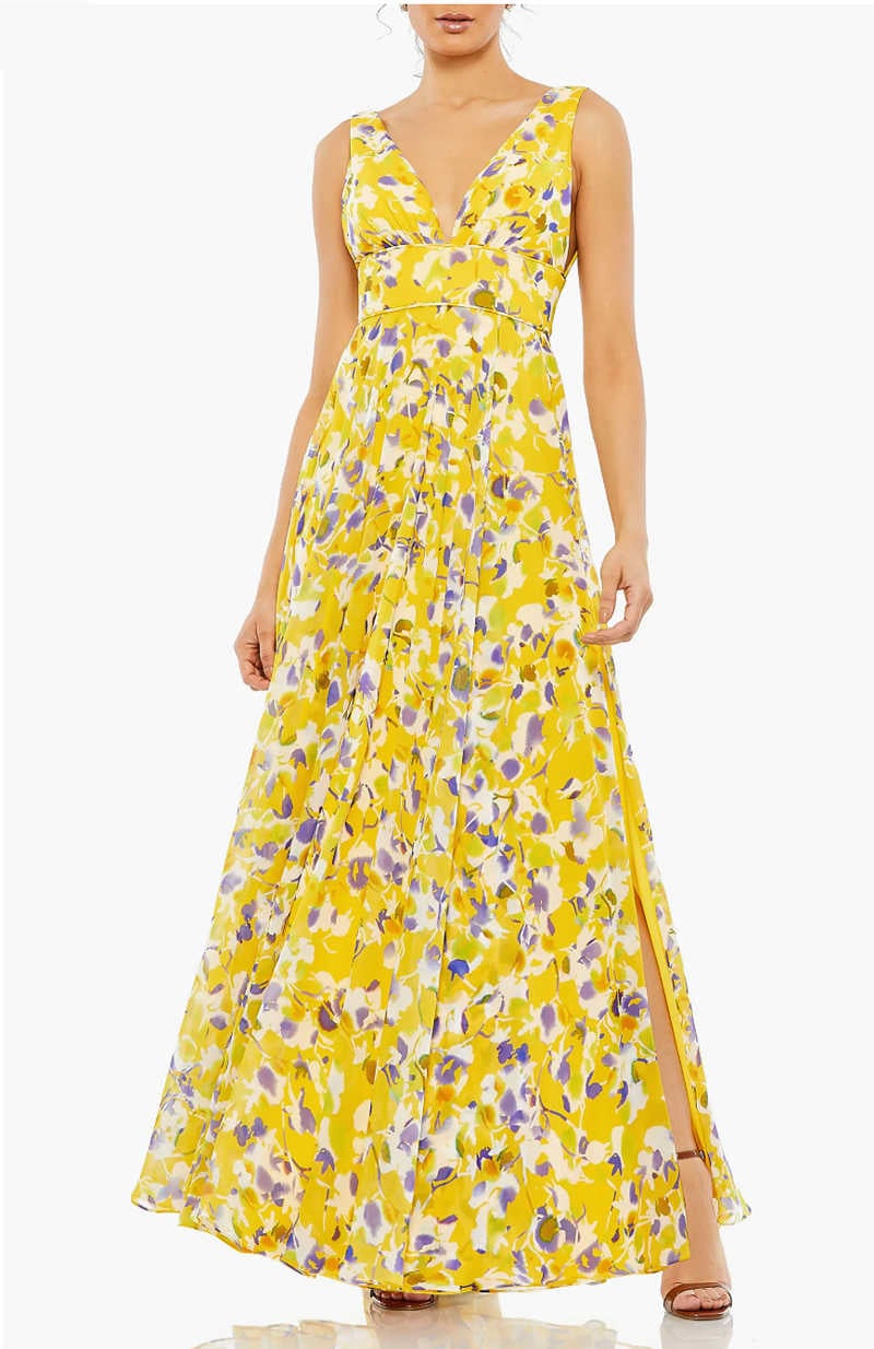 yellow beach wedding mother of the bride dress 