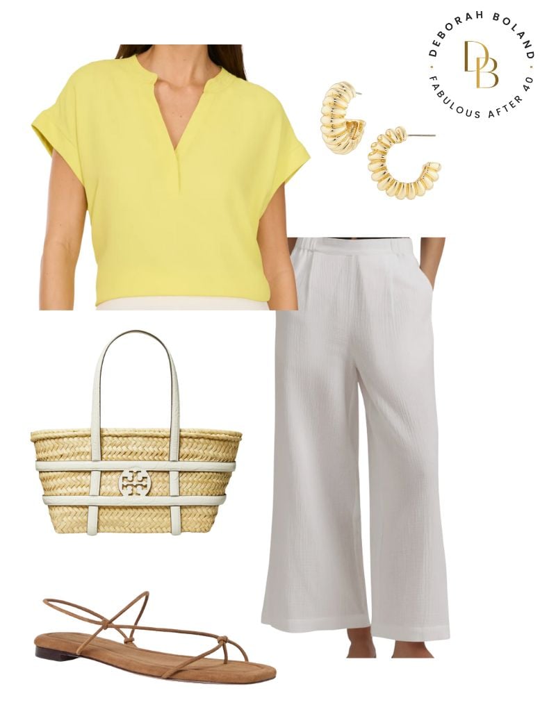 Split Neck Blouse yellow split neck blouse