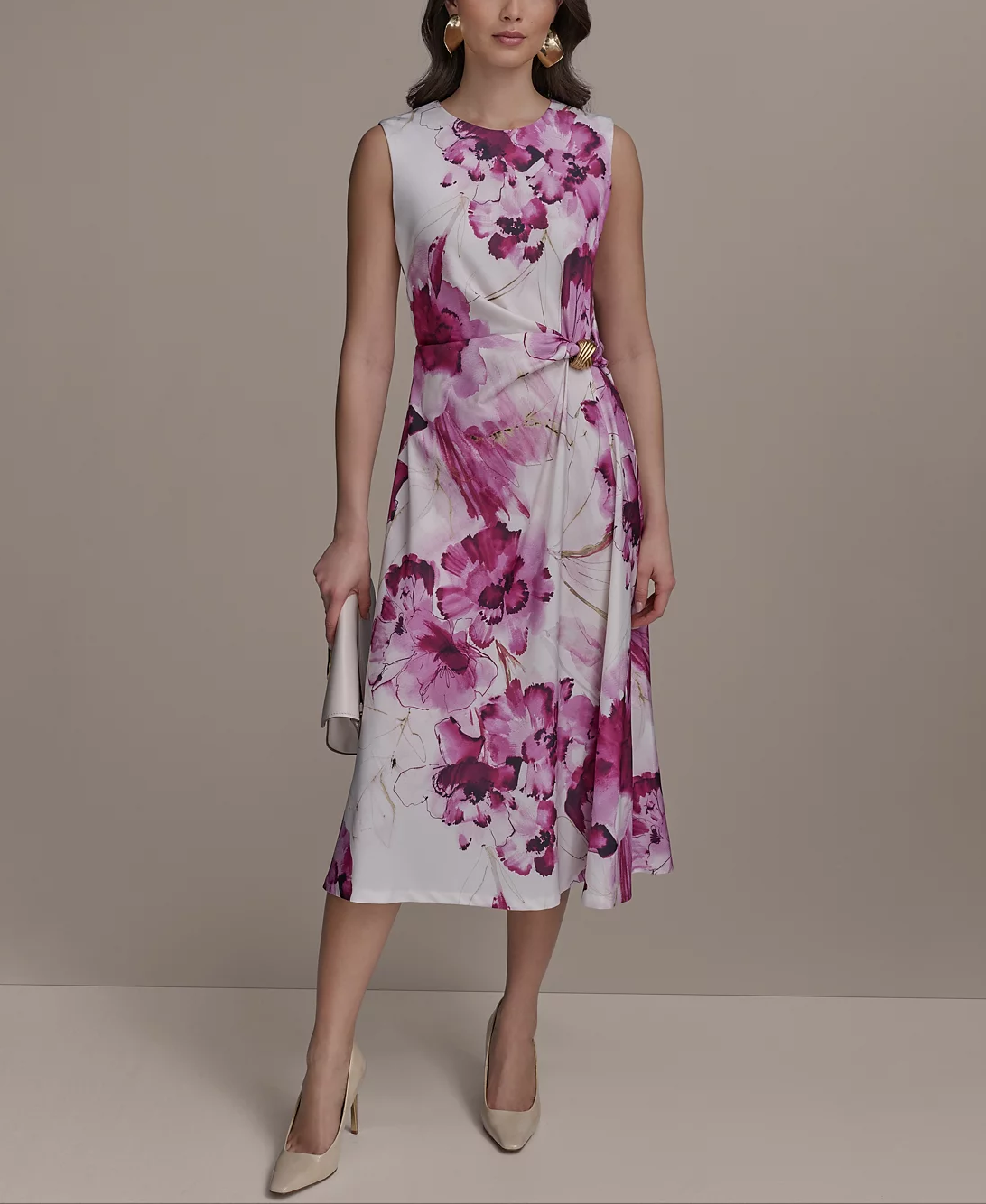 Floral Midi Dress to wear to an outdoor garden wedding as a guest for women over 40 50 60